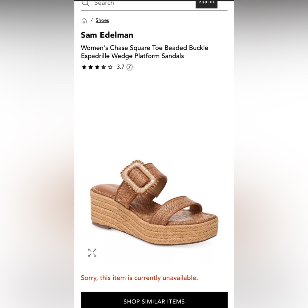 Sam Edelman Chase Beaded Buckle Espadrille Sandals - Picture 9 of 10